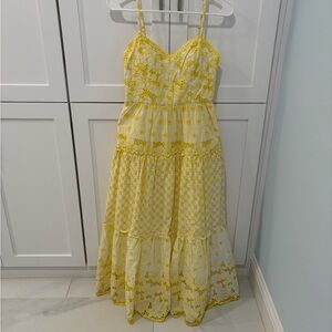 Lilly Pulitzer Sunny Yellow Embroidered Midi Dress